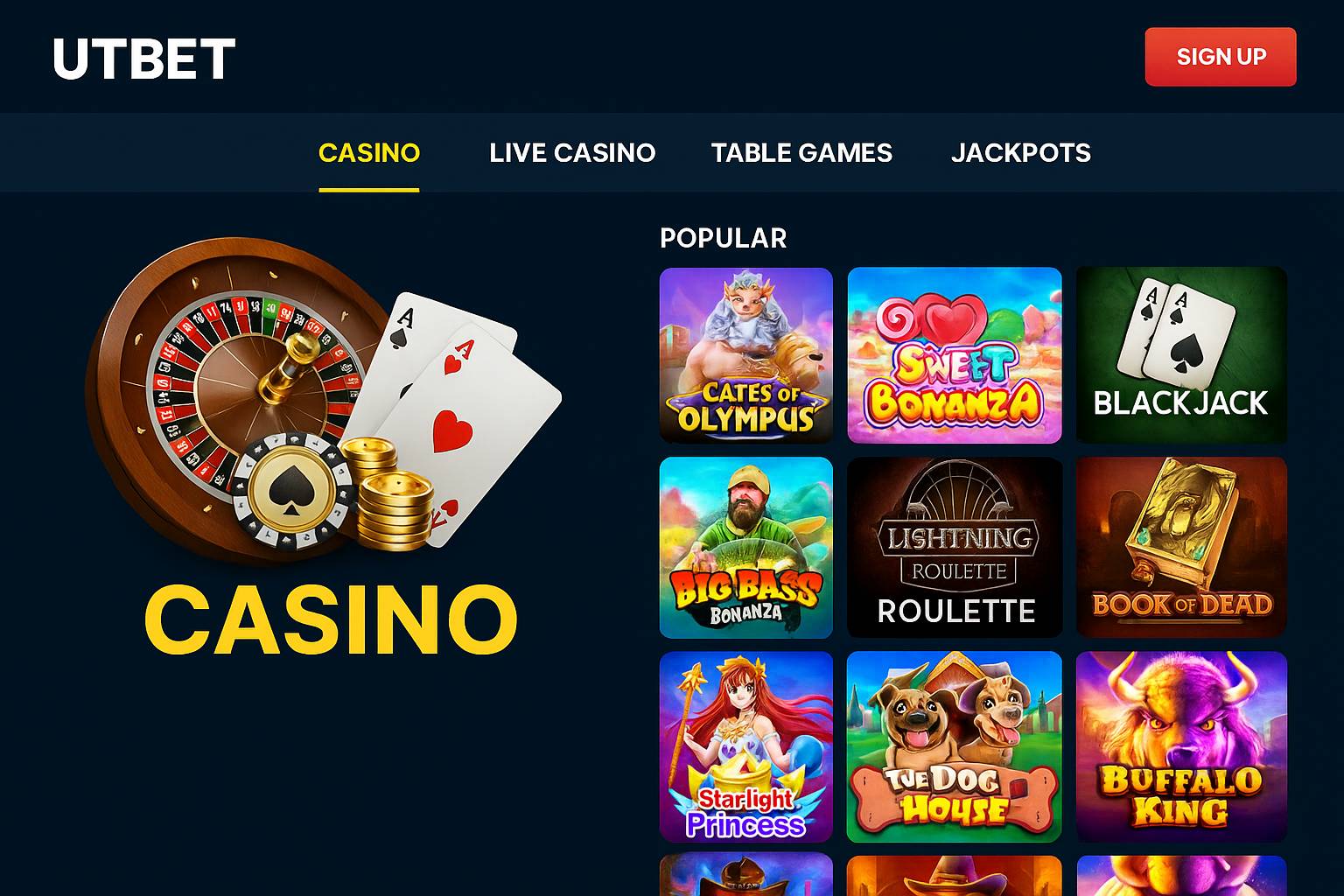 Jogos de cassino online UTBET